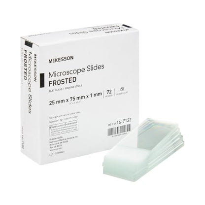 McKesson 16-7132 Microscope Slide 1 x 3" x 1 mm Frosted End (Pack of 72)