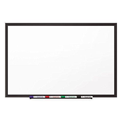 Quartet Magnetic Porcelain Whiteboard, 2' x 3' White Board, Premium, Duramax, Black Aluminum Frame (2543B) - color: Black, size: 36"W x 24"H