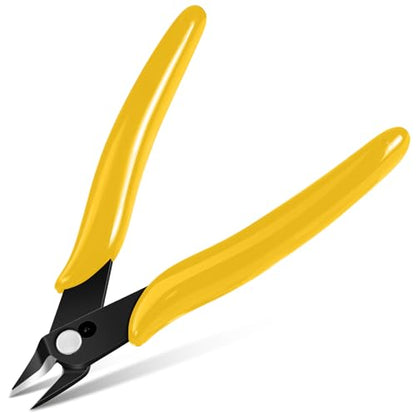 Ainiv Wire Cutters, 1PCS Spring-loaded Side Cutters Flush Diagonal Cutters - color: Yellow Wire Cutter-1pcs, size: 1pcs