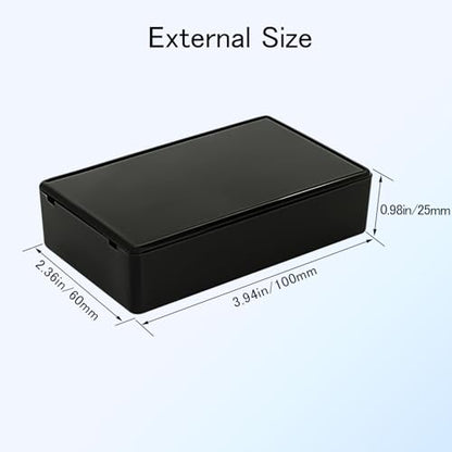 Project Box 8 Pieces Electrical Box Small Junction Box ABS Plastic Enclosure Power Electronic Case Black 3.94" x 2.36" x 0.98"(100 x 60 x 25mm) - color: Black, size: 3.94" x 2.36" x 0.98"