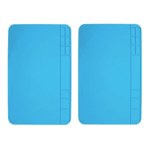 Multi Purpose Work Mat Repair Mat Soldering Mat Silicone Work Station with Grids Used for Watch Phone Laptop Repair Soldering Repair（2pcs)