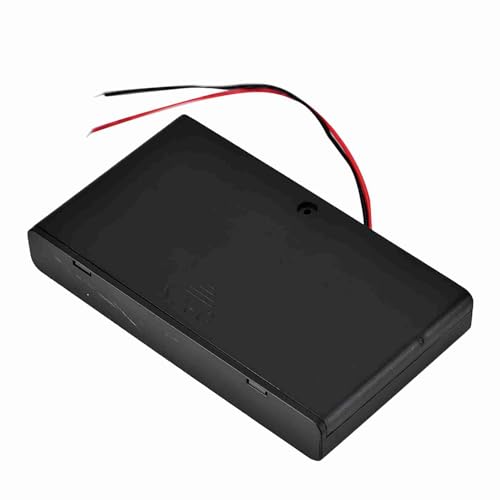 Zerone 12v Battery Pack, 8-Slot Battery Holder AA Battery Clip Holder Box Case with On/Off, Plastic 12V Cell AA Battery Storage Box with ON/Off with Wire & Cover