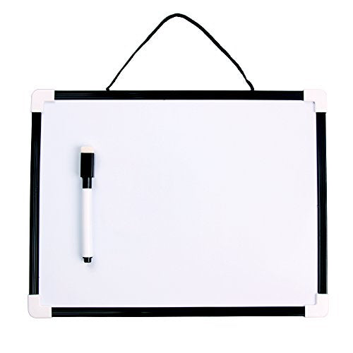 VIZ-PRO Magnetic Dry Erase Board, 12" x 8" Small Hanging Whiteboard - size: A4-Magnetic-black