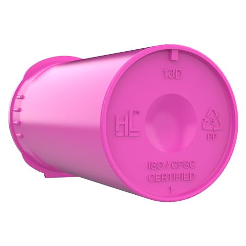 Dragon Chewer 13 Dram CR Plastic Packaging Pop Top Containers - Child Resistant Travel Holder Vial Bottles - 315 qty (Pink) - color: Pink