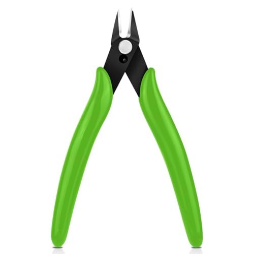 Ainiv Wire Cutters, 1PCS Spring-loaded Side Cutters Flush Diagonal Cutters - color: Green Wire Cutter-1pcs, size: 1pcs
