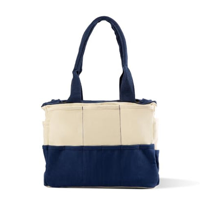 Soolla Studio Bag: Art Supply Storage Organizer & Pottery Tool Bag, Washable Tote, Yarn Bag, Crochet, 30 Pockets, 15+ Colors - color: Marina
