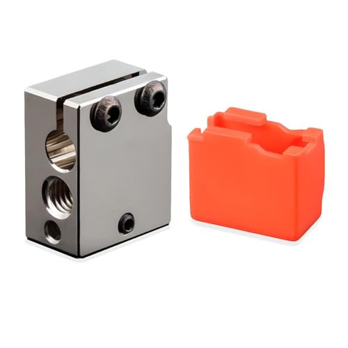 High Temperature Volcano Plated Copper Heater Block with Silicone Sock for Volcano Hotend,Volcano Nozzles,Prusa i3 Hotend Volcano,Sidewinder X1 X2,FLSUN SR Block.(1PC) - color: Heatblock-Volcano 1PC