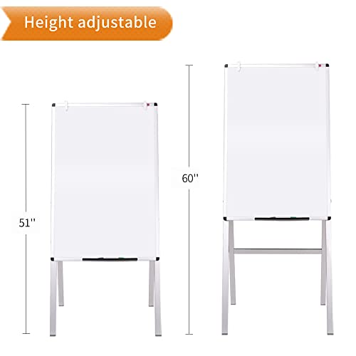 VIZ-PRO Easel Whiteboard, 36 x 24 Inches, Magnetic H-Stand Dry Erase Board - size: 24"W x 36"H