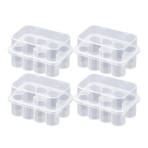 10 Slot, 4-Pack Peptide Case for Fridge, 3ml Vial Holder & Organizer, Transparent Peptide & Insulin Storage Case for Refrigerator, Compact Stackable Travel & Shipping Case - size: 10 Slot 3ml 4-Pack