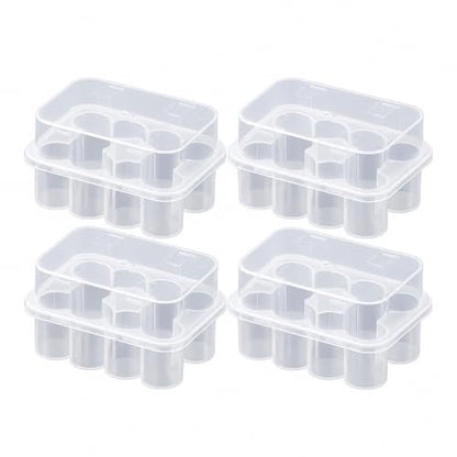 10 Slot, 4-Pack Peptide Case for Fridge, 3ml Vial Holder & Organizer, Transparent Peptide & Insulin Storage Case for Refrigerator, Compact Stackable Travel & Shipping Case - size: 10 Slot 3ml 4-Pack