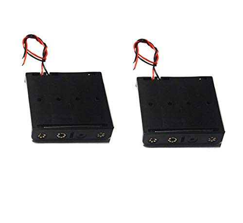 (Pack of 2 4 AA Battery Holder with Leads, 4 AA Battery Holder with Wires