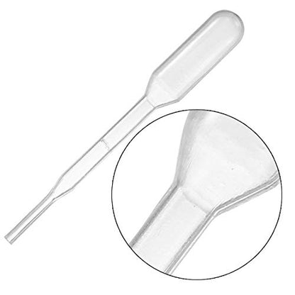 uxcell 50 Pcs Plastic Disposable Pipettes 0.2ml, Clear Transfer Pasteur Pipettes, 61mm Length, Liquid Dropper for Lab