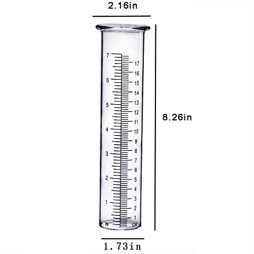 BIUWING Plastic rain Gauge Replacement Tube, 7'' Capacity rain gauges Tubes for Yard Garden Outdoor Home, Best Rated, No Frost Freeze Crack, Not Fragile (2 pcs) - color: 2 Pcs Plastic Rain Gauge Replacement Tube