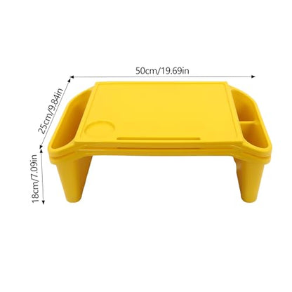 6PCS Kids Lap Desks with Side Storage, Stackable Plastic Lap Trays - color: Red+green+yellow