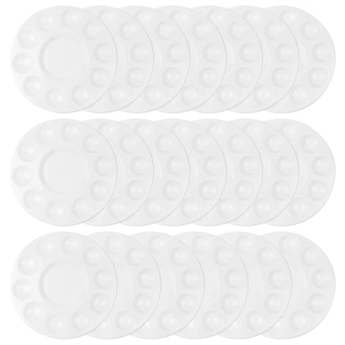 20 Pack Paint Tray Palettes for Kids, Plastic White Palettes for Students, Paint Holder, Paint Supplies