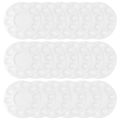 20 Pack Paint Tray Palettes for Kids, Plastic White Palettes for Students, Paint Holder, Paint Supplies
