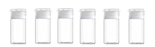 6 Pcs 30 ml/1 oz Empty Plastic Sample Travel Size Plastic Empty Squeeze Bottle Container Jar Pot Vial with Flip Lid Perfect for Emollient Water Shower Gel Emulsion Etc