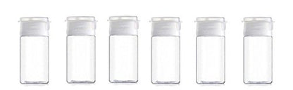 6 Pcs 30 ml/1 oz Empty Plastic Sample Travel Size Plastic Empty Squeeze Bottle Container Jar Pot Vial with Flip Lid Perfect for Emollient Water Shower Gel Emulsion Etc
