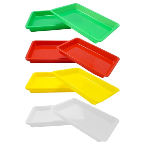 20Pcs Colorful Plastic Craft Trays, 5 Colors Versatile Organizer Trays for Art Projects, Beads, Classroom, Painting, and Handicraft Activities, Plastic Tray(10.8 x 8.3 Inch)