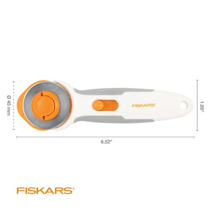 Fiskars 45mm Stick Titanium Easy-Change SoftGrip Rotary Cutter for Fabric - color: Stick, size: 45mm