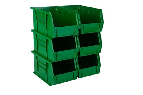 HE HUDSON EXCHANGE 9.5" x 6" x 5" (6 Pack) Plastic Stackable Storage Bin, Green - color: Green, size: 6 Pack