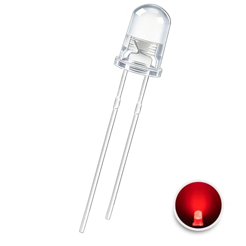 100PCS 3mm Red LED Diodes, Clear Lens, Through-Hole - color: (Transparent) RED, size: 3MM