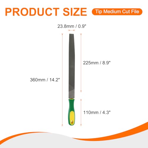 HARFINGTON Tip Medium Cut File 10" Double Cut Teeth High Carbon Steel Hand Rasp File with Plastic Handle for Metal Wood Deburring Removing - size: 10", style: Medium