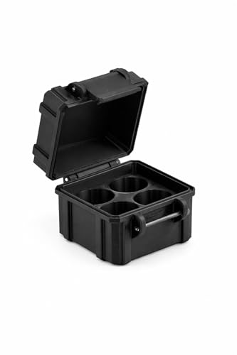 4-Slot 10 ml Vial Case| Compact Organizer| Organizer for GLP-1, Peptides, Research - color: Black
