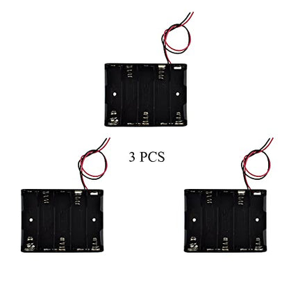 HAHIYO 7.5V 5AA Battery Holder Bundle Series with Wire Sturdy Clapm Flexible Springs Contact Build-in Harnesses Batteries Black Case Easy Install 3 Pieces for Wall Clocks Ham Radio Kids Toys - style: Without cover-5AA-3P