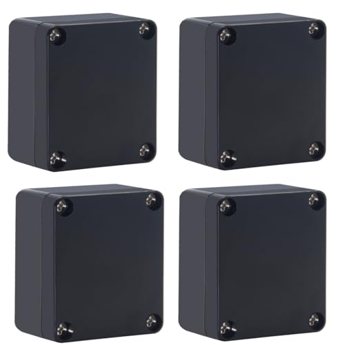 Project Box IP65 Waterproof Junction Box ABS Plastic Electrical Boxes DIY Electronic Project Case Power Enclosure 2.5”x2.3”x1.3” - color: Black, size: 2.5”x2.3”x1.3”