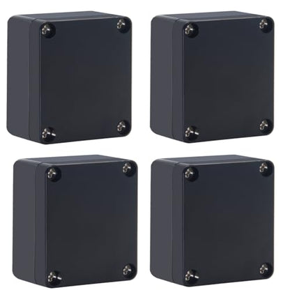 Project Box IP65 Waterproof Junction Box ABS Plastic Electrical Boxes DIY Electronic Project Case Power Enclosure 2.5”x2.3”x1.3” - color: Black, size: 2.5”x2.3”x1.3”