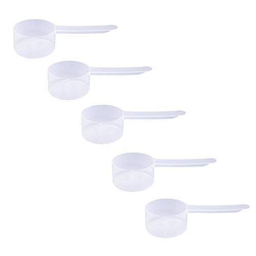 Plastic Measuring Scoop, (39 cc | 2.63 tbsp | 1.32 fl oz. | 39 mL) Long Handle Spoons for Powders, Granules, Coffee, Pet Food, Baking Supplies, Protein and Other Dry Goods, BPA Free (Set of 5) - size: 39 cc | 2.63 tablespoon | 1.32 fl oz. | 39 mL