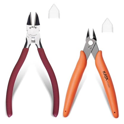 KATA 5 Inch Mini Wire Cutters and 6 Inch Side Cutter Plier for Home Crafts - size: 6" Wire Cutters + 5" Flush Cutters