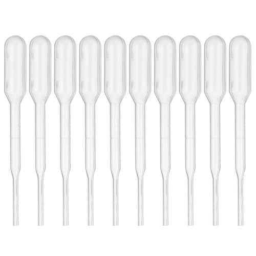 PATIKIL 0.2ml Pipettes Dropper, 64 Pcs Plastic Pipettes Disposable Pipette Transfer Pipette Calibrated Plastic Eye Dropper with Scale for Science Laboratory Resin DIY Crafts Makeup Oil - size: 0.2ml