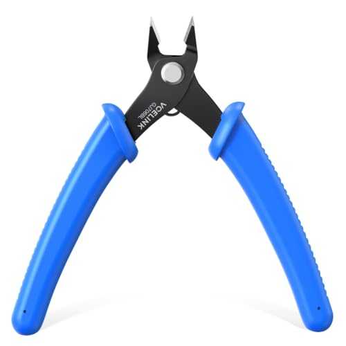 VCELINK Small Wire Cutter Spring-loaded GJ706BL, Precision Flush Cutter Pliers Diagonal Cutters for Electronics, Jewelry Making, Model Craft and 3D Printer, 5-Inch