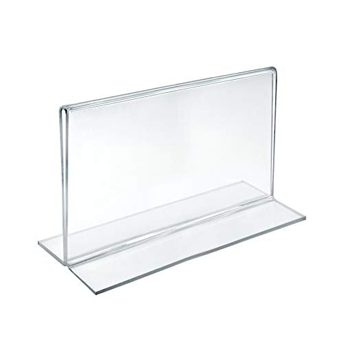 Azar 152727 Horizontal Double-Sided Stand Up Sign Holder, 10 Count Clear, 6 in W X 4 in H - size: 6 in W X 4 in H