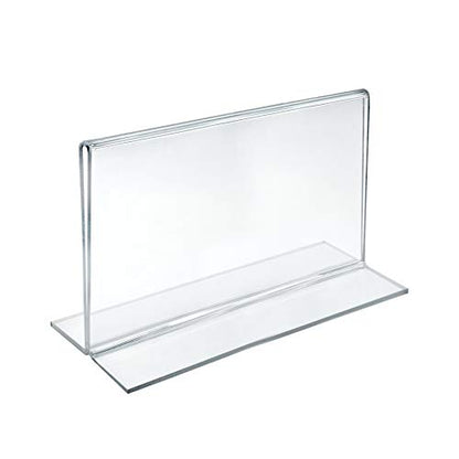 Azar 152727 Horizontal Double-Sided Stand Up Sign Holder, 10 Count Clear, 6 in W X 4 in H - size: 6 in W X 4 in H