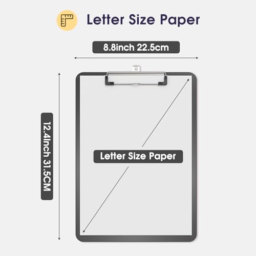 Plastic Clipboards, Grey 8.5x11 Clip Board - color: Grey