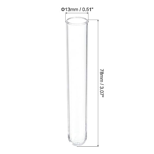 PATIKIL 6ml Plastic Test Tubes with Cork Stoppers, 20Pcs 78x13mm Tubes for Scientific Party Decoration Candy Bead Storage Bath Salt Lab Use, Clear - size: 78x13mm