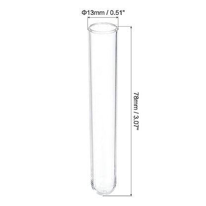 PATIKIL 6ml Plastic Test Tubes with Cork Stoppers, 20Pcs 78x13mm Tubes for Scientific Party Decoration Candy Bead Storage Bath Salt Lab Use, Clear - size: 78x13mm