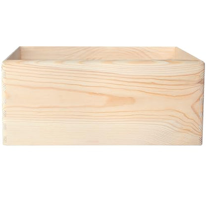 Creative Deco Large Wooden Crate Nesting Crate Handles - color: Beige, size: L
