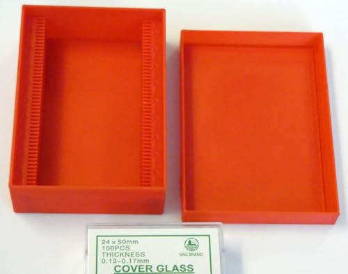 Storage Box for Microscope Coverslip, Glass Slide Cover Slip Storage Box, 50 Positions (24x50 mm) - size: 24x50 mm