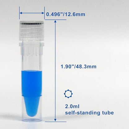 1.5ml Cryovials, O-Ring Caps, Clear Cryotubes, Bag of 50 - color: Clear, size: 1.5ml