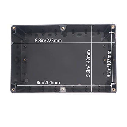 Watertight Junction Box, IP67 Waterproof Project Box Durable ABS Plastic Electronic Enclosure Case for DIY Electrical Project Black 9.06" x 5.91" x 3.35"(230 x 150 x 85 mm) - size: 9.06" x 5.91" x 3.35"