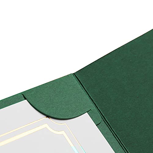 5Pcs Certificate Holders Diploma Covers A4 Letter Size Graduation Certificate Covers Navy Blue Red Diploma Document Holders for Diplomas Awards Certifications Employee Appreciation 8.5 x 11 - color: Green