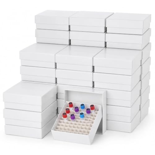 38 Cardboard Freezer Boxes, 81-Well Lids, Waterproof, Fit 1.8/2.0 ml Tubes