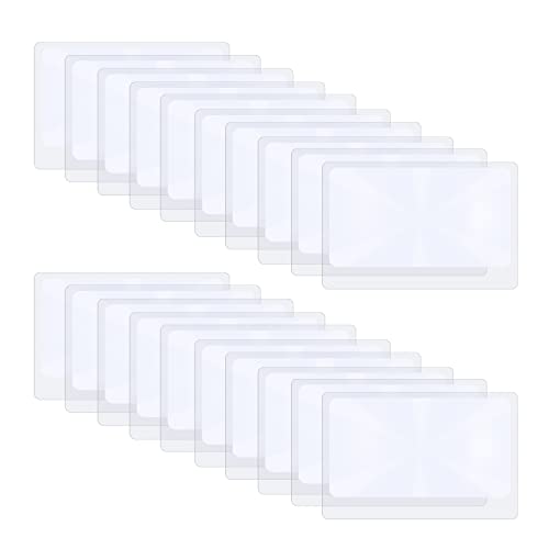 TIESOME Fresnel Lens, 20 Pieces 3X Pocket Size Magnifier Lenses Credit Card Magnifier Wallet Magnifying Lenses Jewelry Loupe for Reading or Fire Starter 3.34 x 2.16 Inch