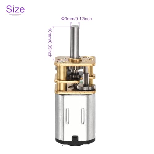 DMiotech 6V 150RPM Rated Torque 3.5 Output Shaft Length 10mm Micro DC Speed Reduction Motor Mini Metal Gearbox Motor for RC Car Robot Model DIY RC Toys Engine - style: 150RPM