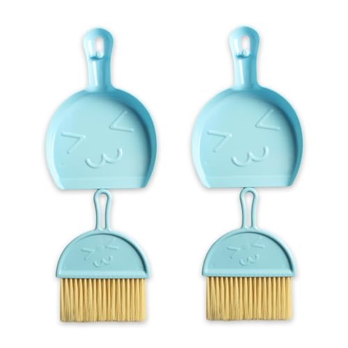 2Pcs 3D Printer Desktop Cleaning-Tools(Blue): Mini Brooms Set Keeping The Workbench Clean, Convenient Storage Simple Table Cleaning Kit