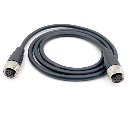9.84ft M12 8 Pins Female to Female Connector Cable, A Code Straight Profibus Double Female Cable Electrical PVC Sensors Cable Industrial Molded Cable for Fieldbus Module AWG24 60V 4A(3 Meter) - size: 9.84ft